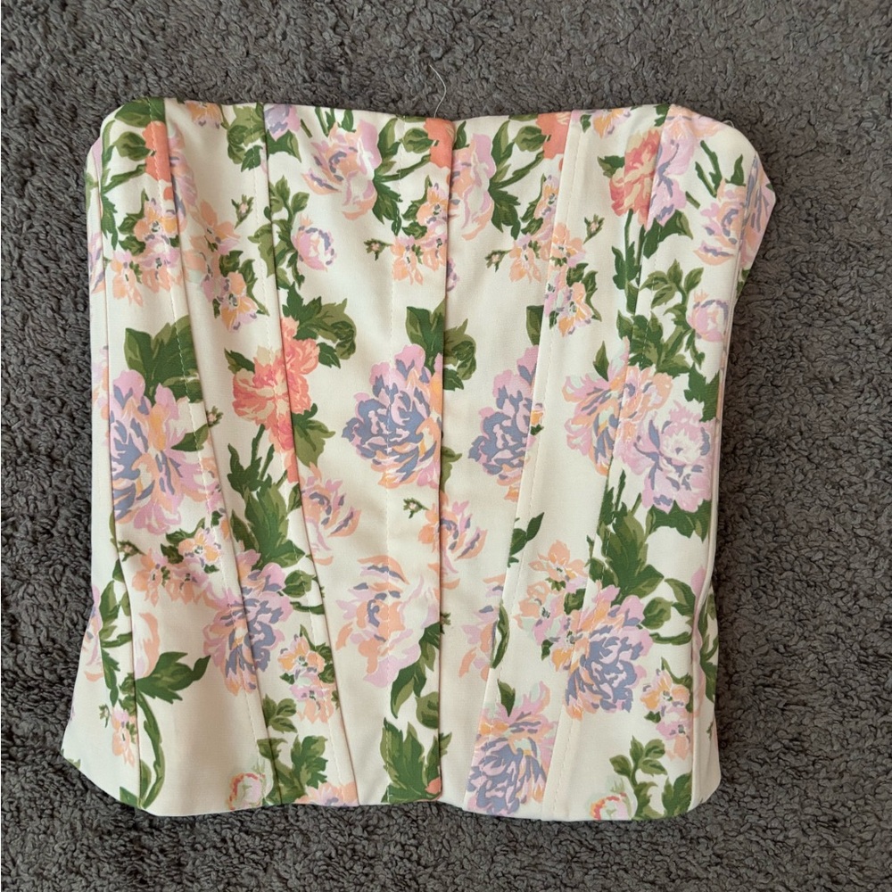 Zara Strapless Floral Corset Top
